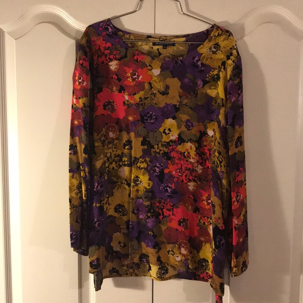 Madewell floral long sleeve top size L